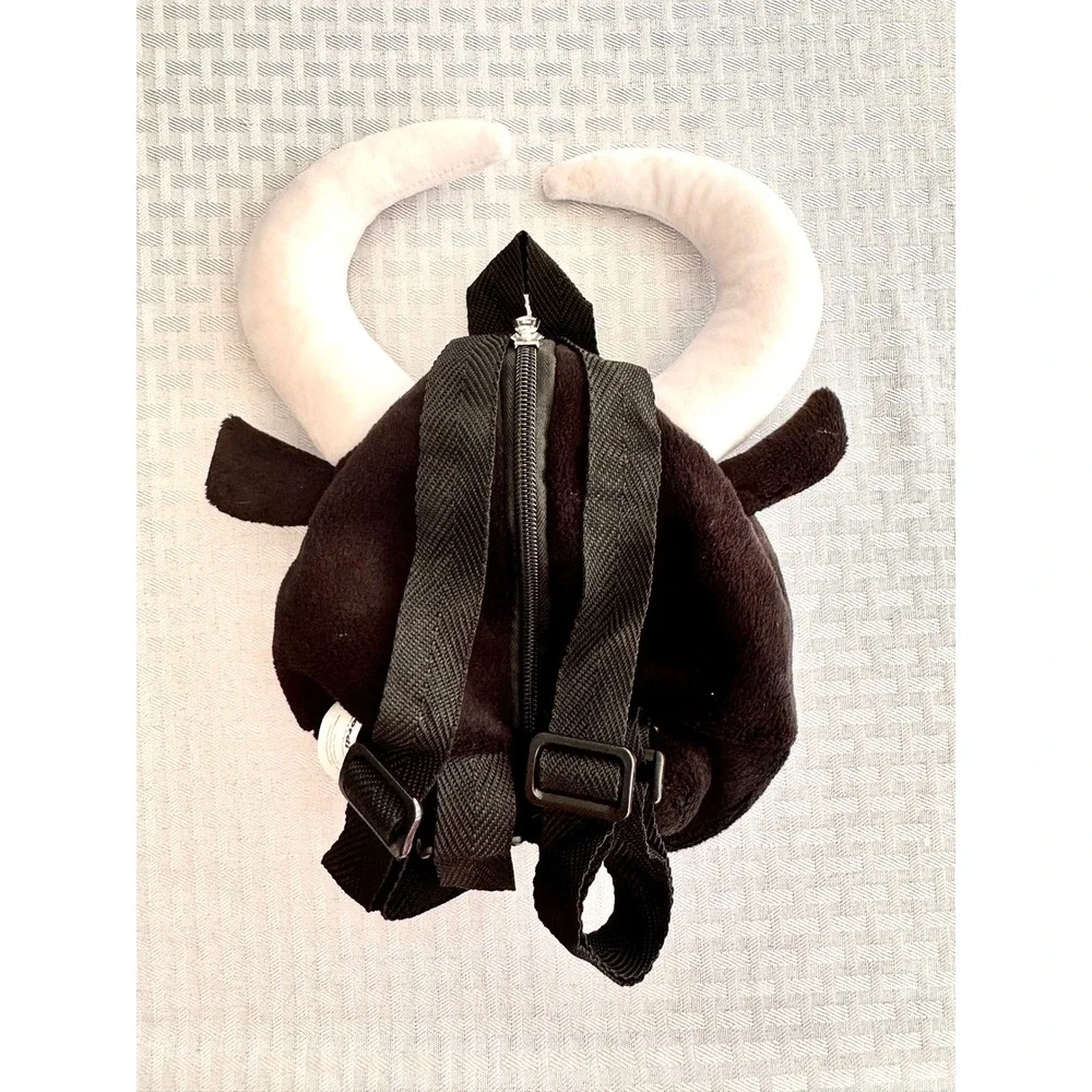 Jordi Nogues‎ Badtoro Black Plush Bull Mini Backpack Y2K Goth Emo Barcelona